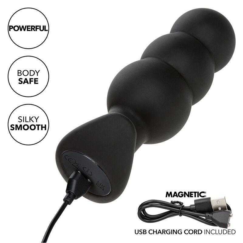 ROCK BOTTOM BEADED ANAL PLUG 10 VIBRATIONS SILICONE BLACK