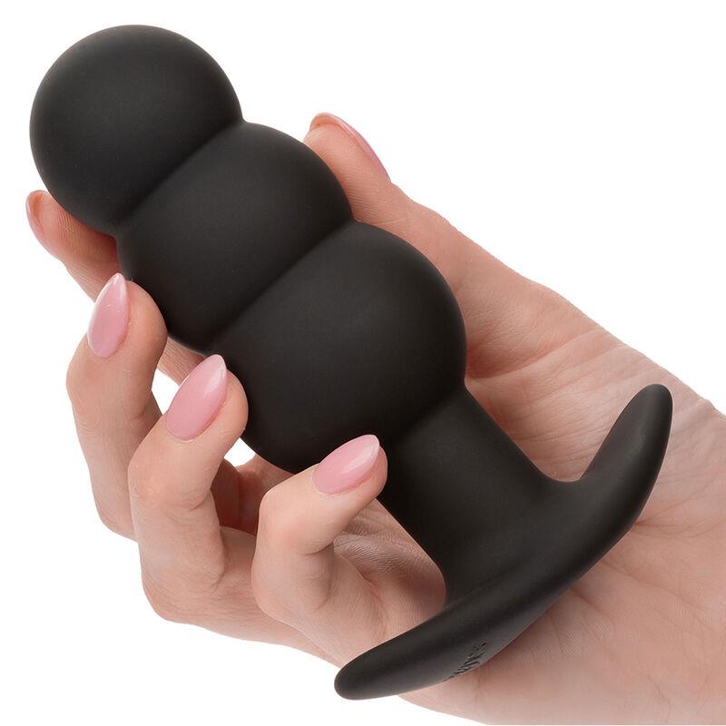 ROCK BOTTOM BEADED ANAL PLUG 10 VIBRATIONS SILICONE BLACK