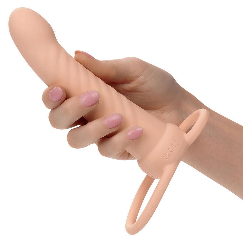 MAXX RIBBED DUAL PENETRATOR 10 VIBRATIONS FLESH