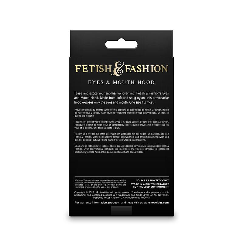 FETISH & FASHION EYES AND MOUTH HOOD NYLON BLACK