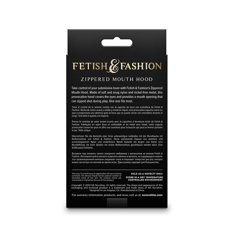 FETISH & FASHION ZATVORENA KAPICA S ZIPOM NYLON CRNA