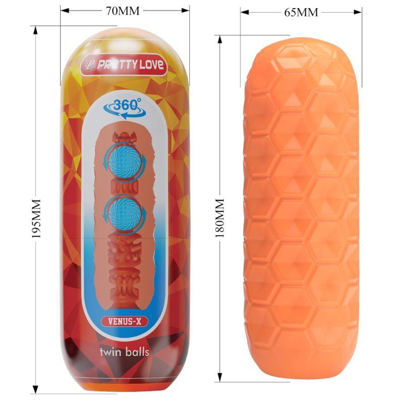 TWIN BALLS MALE MASTURBATOR ORANGE