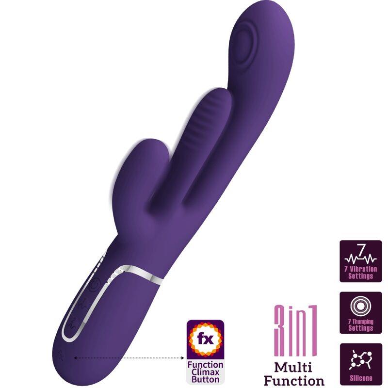 SHANIA TRIPLE RABBIT VIBRATOR MULTIFUNCTION PURPLE