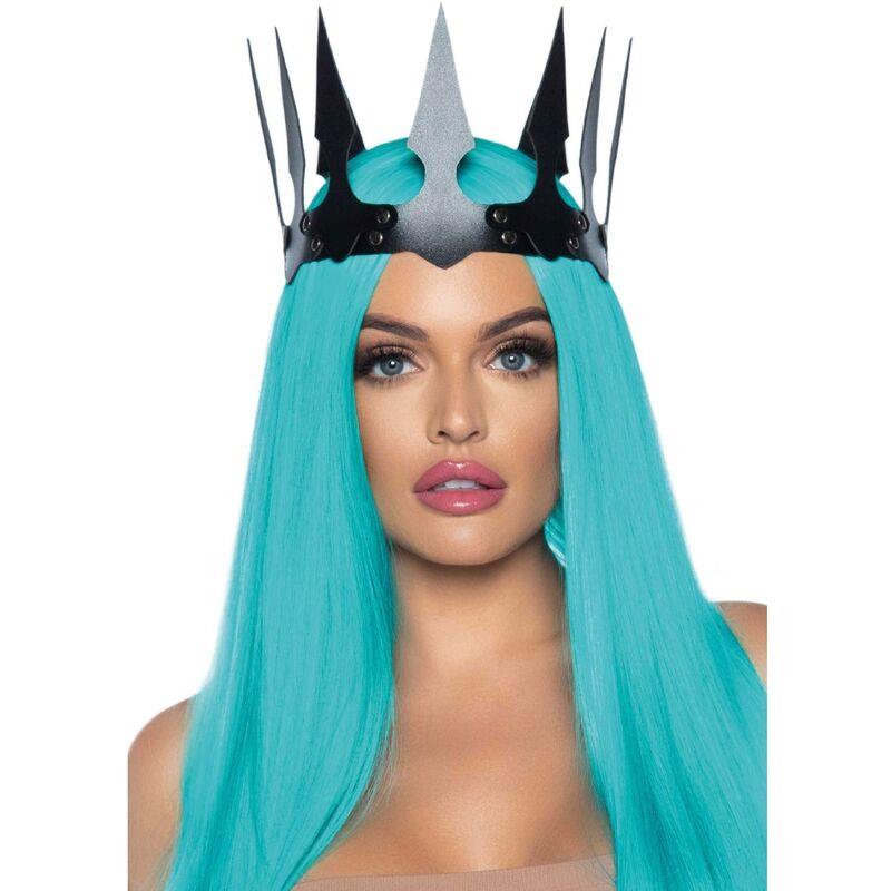 KRUNA MALEFICENT OD SINTETIČKE KOŽE S STUDS CRNA