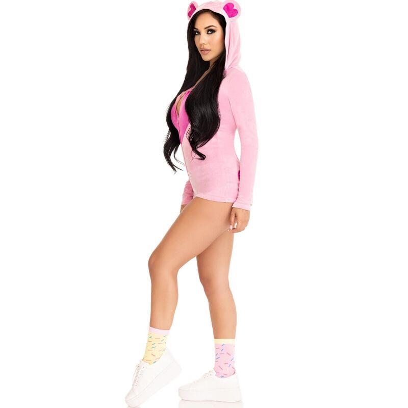 TEDDY BEAR VELVET BODYSUIT PINK S