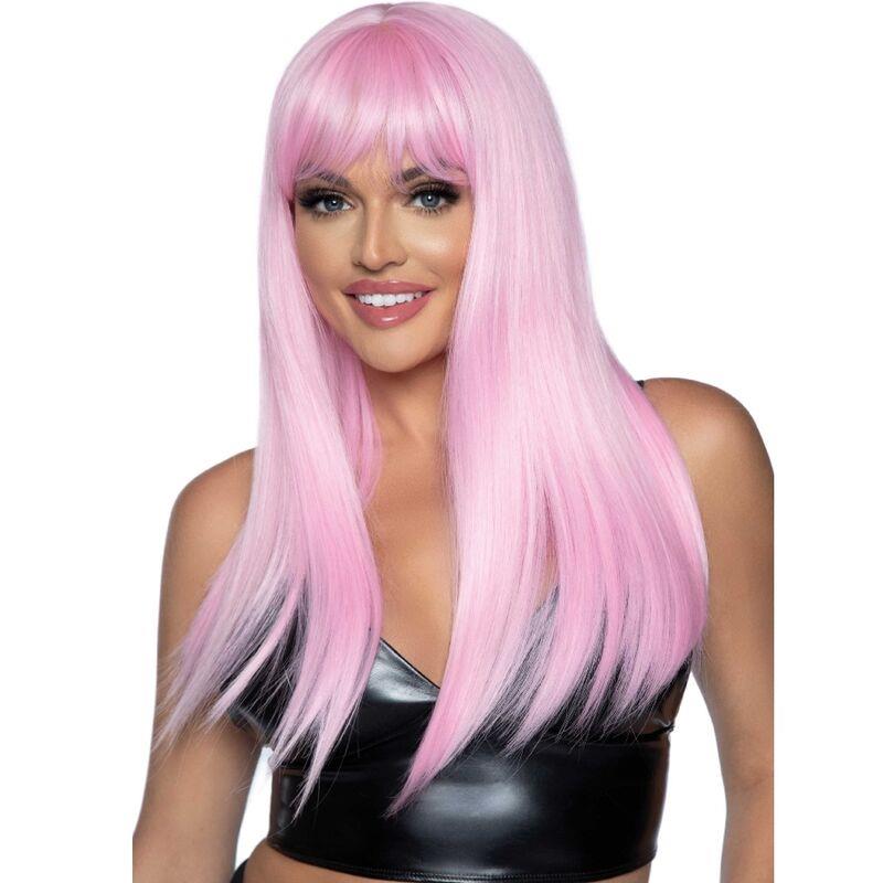 LONG STRAIGHT BANG WIG PINK