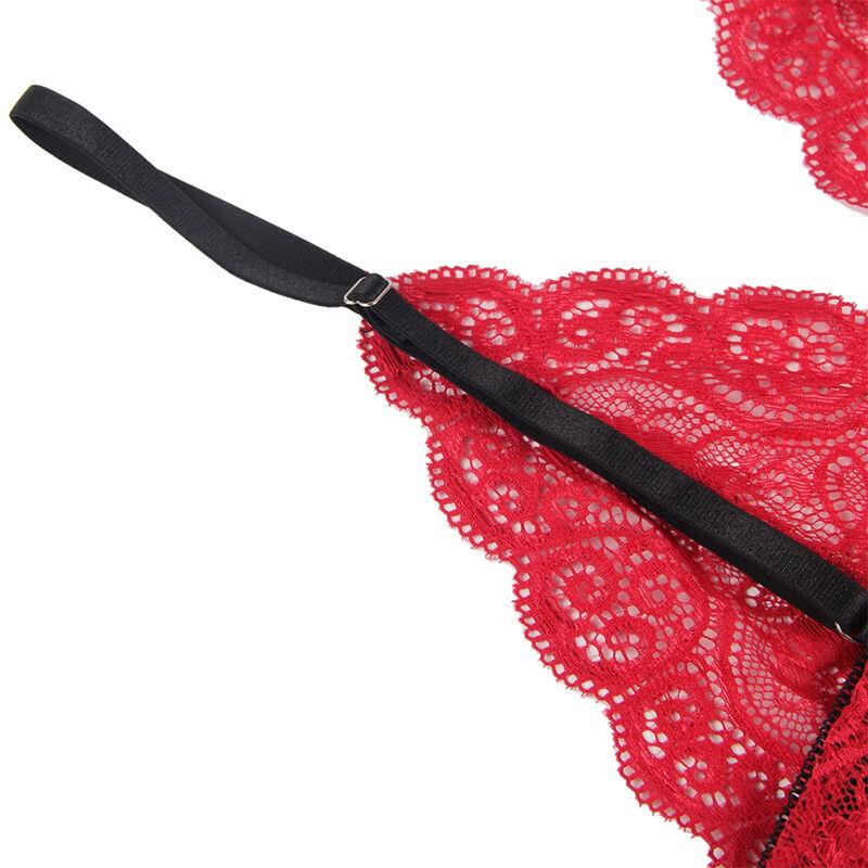 953898 SILK AND LACE NIGHTGOWN + PANTIES RED S/M