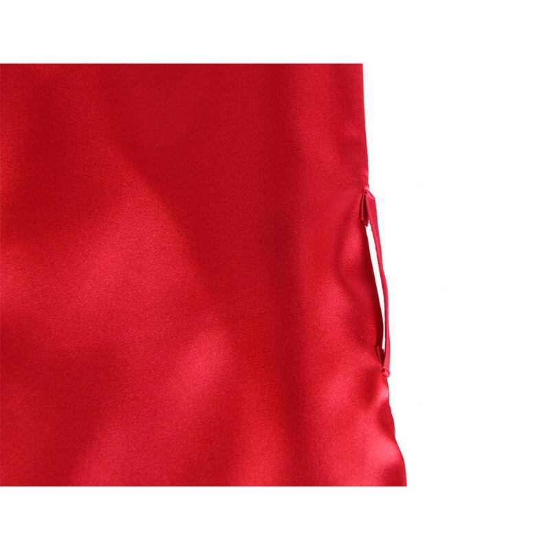 954017 LACE SHEER BACK CAMISOLE + THONG RED/BLACK S/M