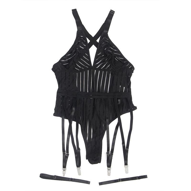 954154 BODY WITH GARTER BELT BLACK L/XL