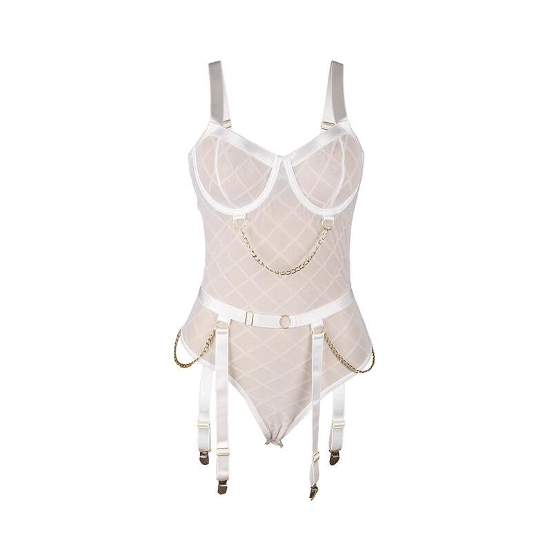 954291 BODY WITH CHAINS + GARTER BELT WHITE L/XL