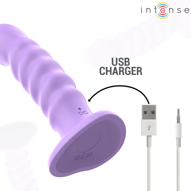 BRENDA VIBRATOR VELIČINA M SPIRALNI DIZAJN 10 VIBRACIJA LJUBIČASTA DALJINSKI UPRAVLJAČ