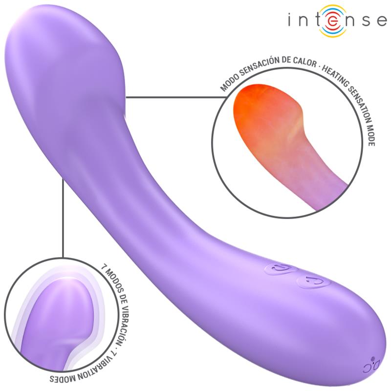 BECKY VIBRATOR 19 CM HEATABLE 7 VIBRATIONS PURPLE