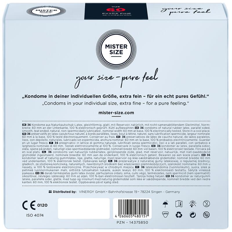 CONDOM SIZE XL 60 MM (36 UNITS)