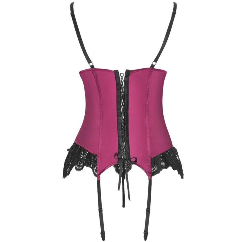 AGRAFENA CF 90436 CORSET + THONG BURGUNDY S/M