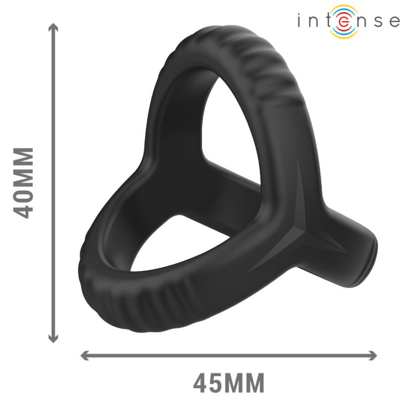 CARSON DOUBLE SILICONE PENIS RING BLACK MODEL 4