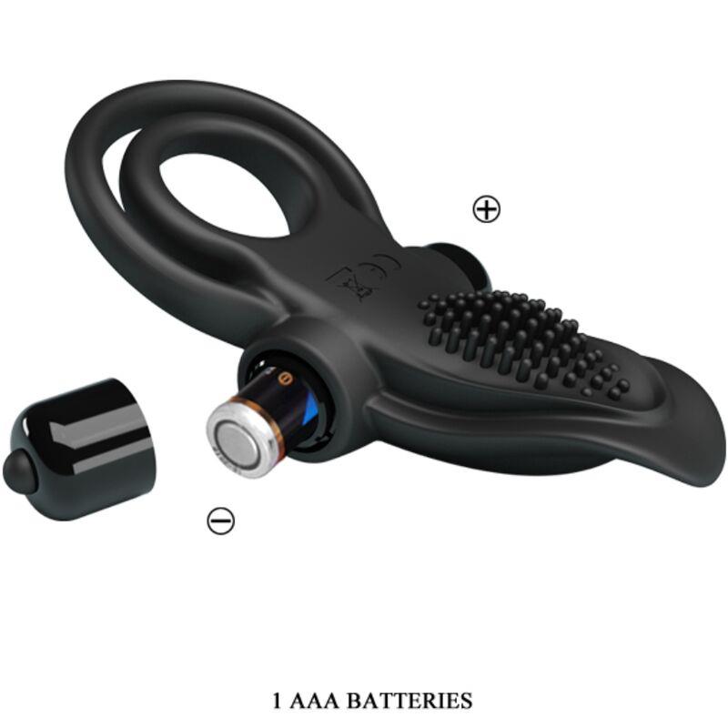 DVOJNI VIBRIRAJUĆI PRSTEN + STIMULATOR KLITORISA 10 VIBRACIJA CRNI