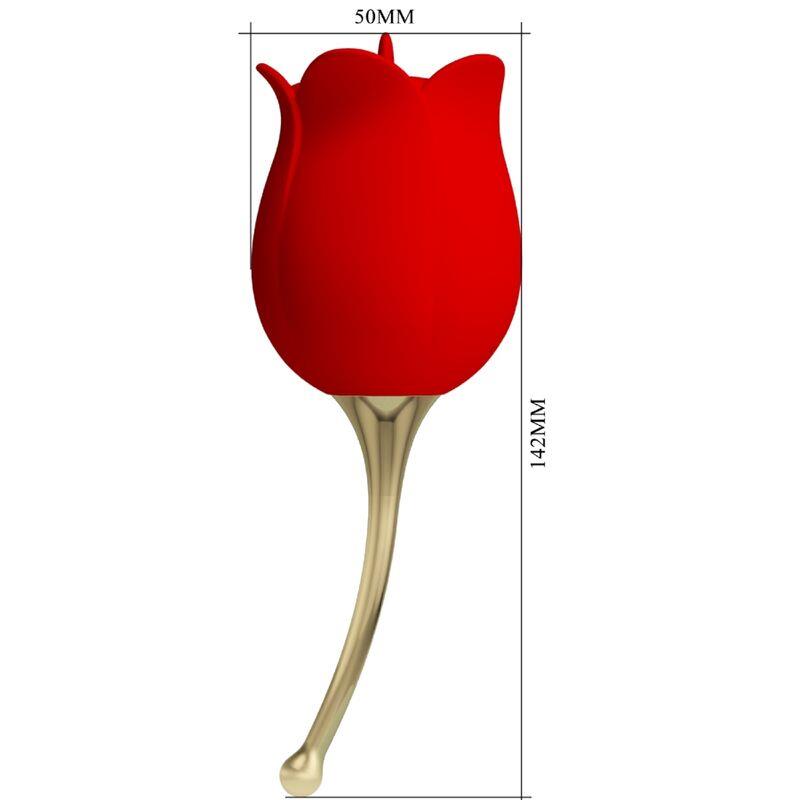 ROSE LOVER ROSE CLITORIS STIMULATOR 12 VIBRATIONS RED
