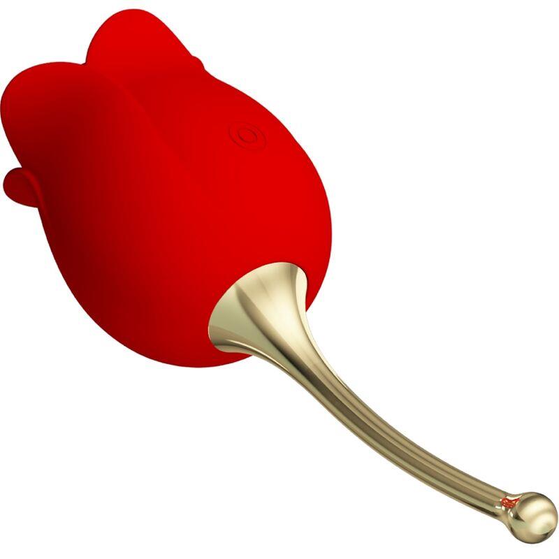 ROSE LOVER ROSE CLITORIS STIMULATOR 12 VIBRATIONS RED