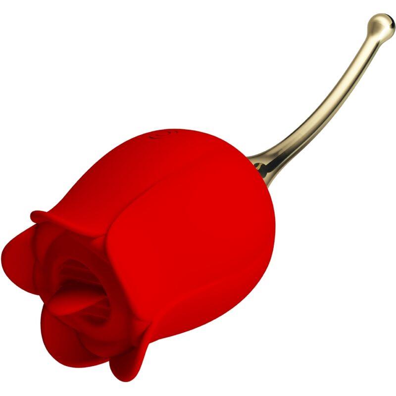 ROSE LOVER ROSE CLITORIS STIMULATOR 12 VIBRATIONS RED