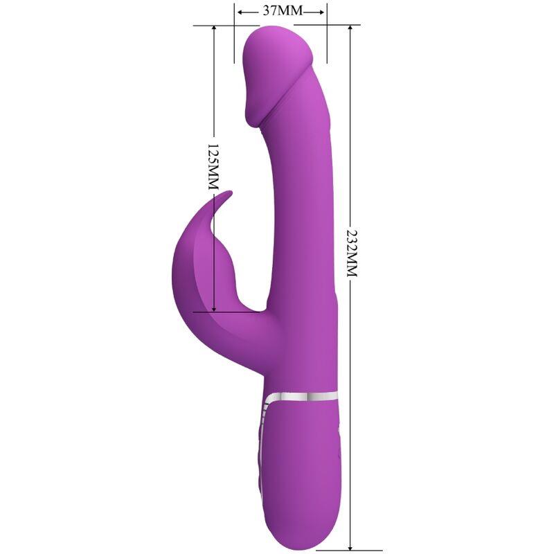 KAMPAS 3 U 1 MULTIFUNKCIONALNI RABBIT VIBRATOR PURPURNI