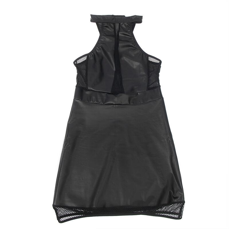 955472 HALTER NECK DRESS WITH TRANSPARENCIES BLACK S/M