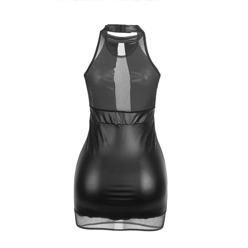 955472 HALTER NECK DRESS WITH TRANSPARENCIES BLACK S/M