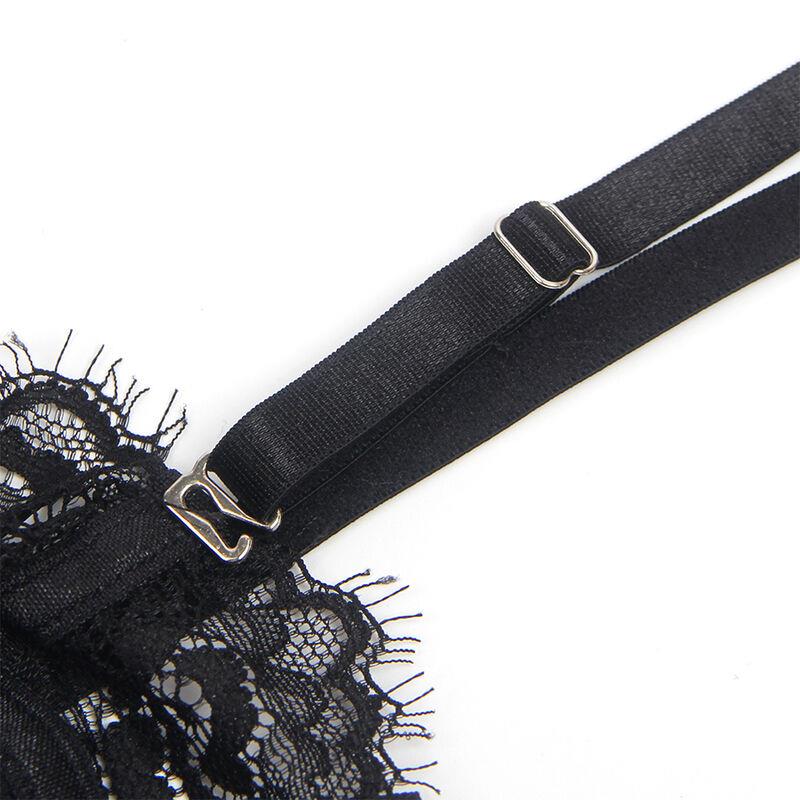 955502 ČIPKASTI BODI S MAŠNAMA I PODVEZICAMA CRNI L/XL