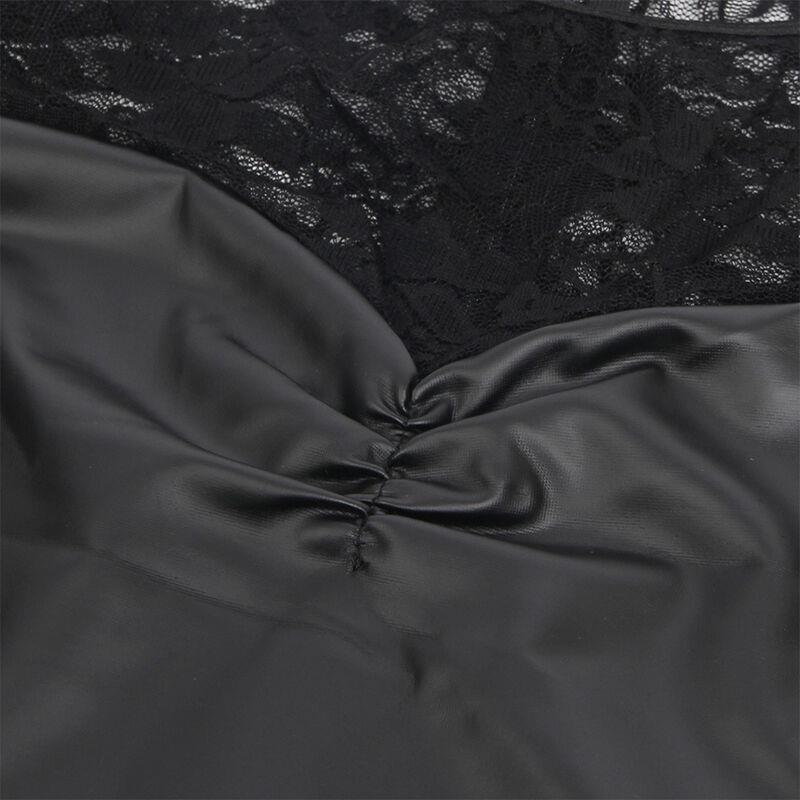 955595 LONG SLEEVE DRESS WITH BLACK LACE S/M