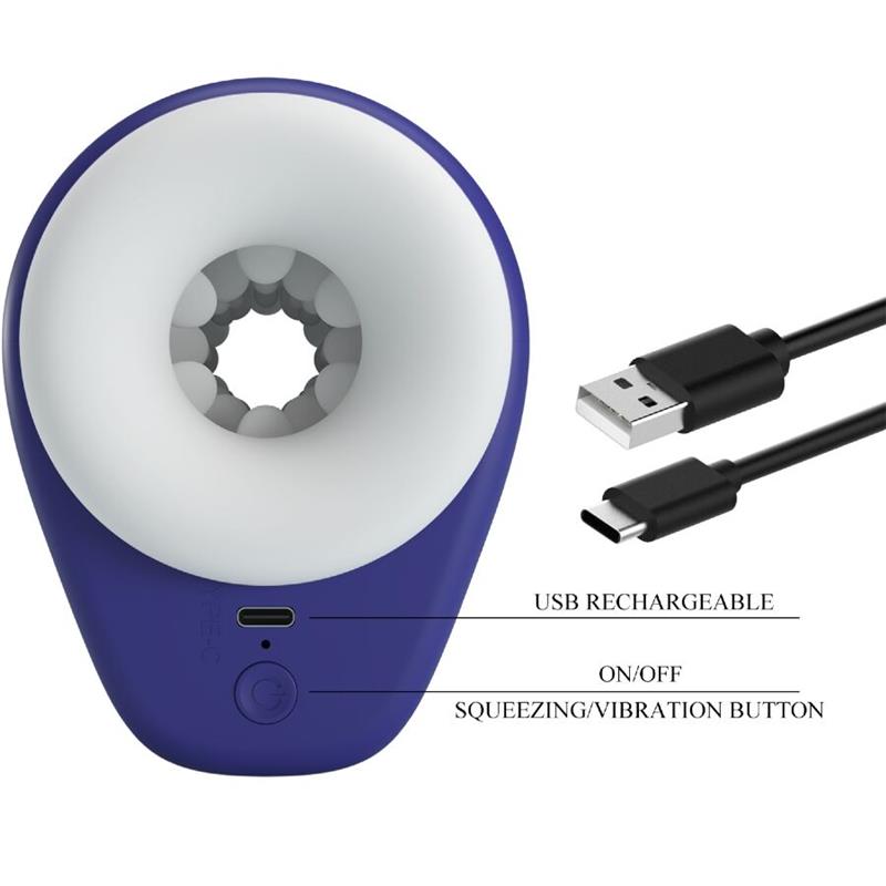 DJ LADY MUŠKI MASTURBATOR S VIBRACIJOM 5 POSTAVKI LJUBIČASTA