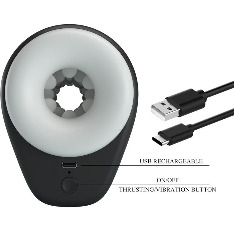 DJ GIRL MUŠKI MASTURBATOR S VIBRACIJOM 5 POSTAVKI CRNI