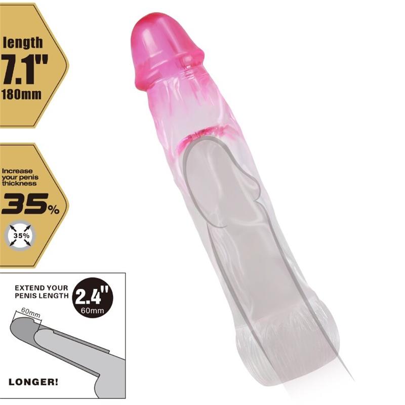 NERON REALISTIC 6 CM ENLARGEMENT SHEATH FOR  PENIS PINK