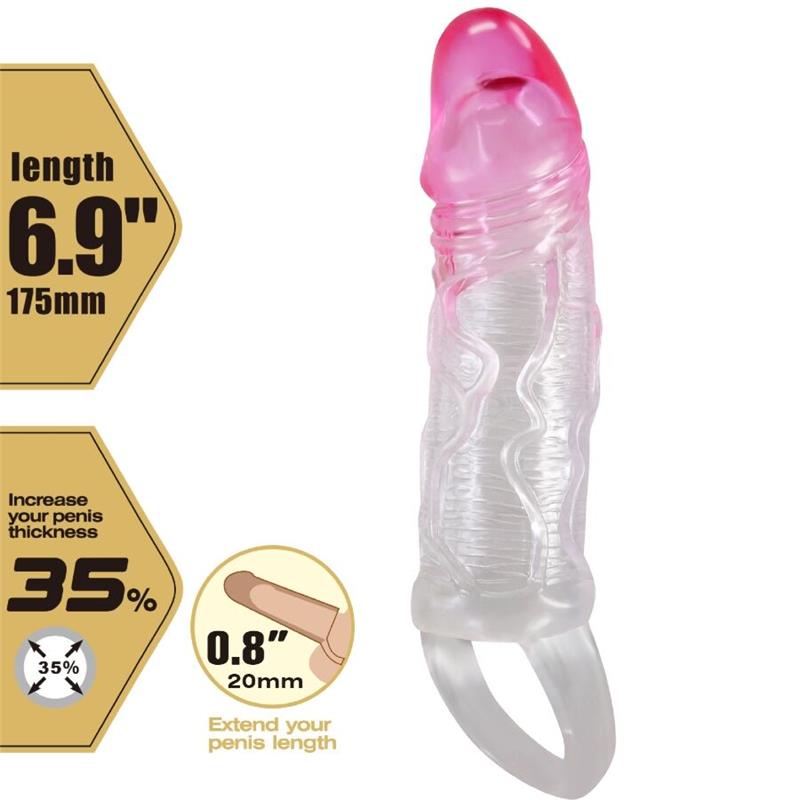 ODES REALISTIČNA 2 CM POVEČEVALNA PREVLEKA ZA PENIS ROZA