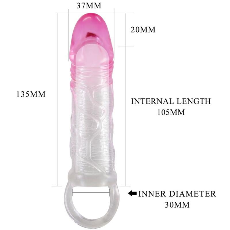 ODES REALISTIČNA 2 CM POVEČEVALNA PREVLEKA ZA PENIS ROZA
