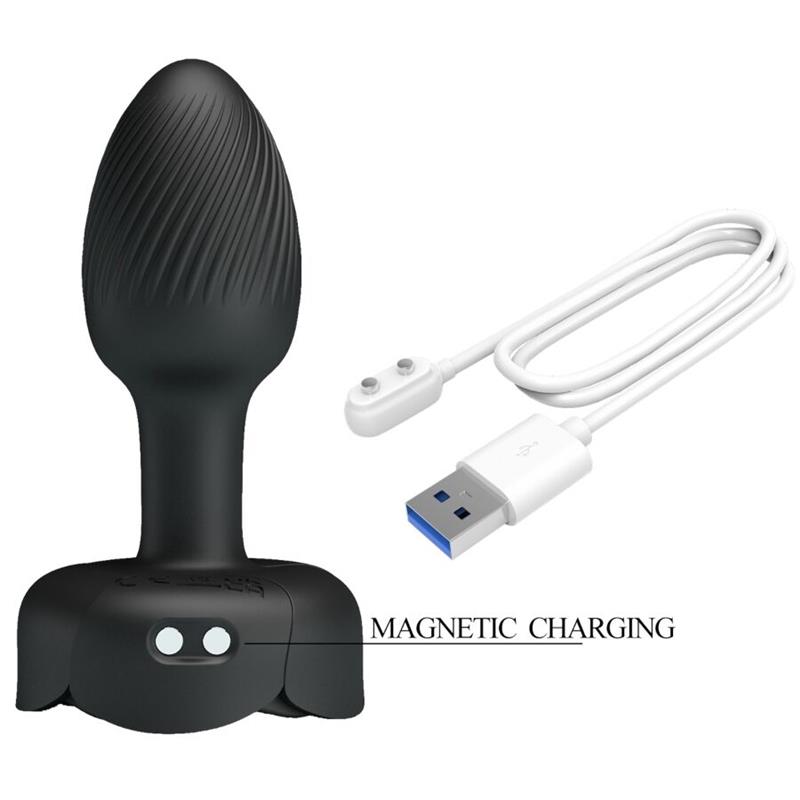OLMAN ANAL PLUG WITH  LED LIGHT BLACK 8.8 CM