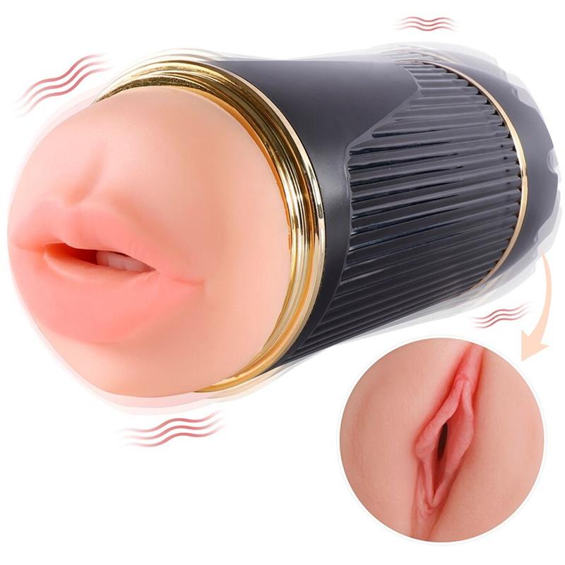 KAY DOUBLE MASTURBATOR WITH DUAL MOUTH AND VAGINA VIBRATION