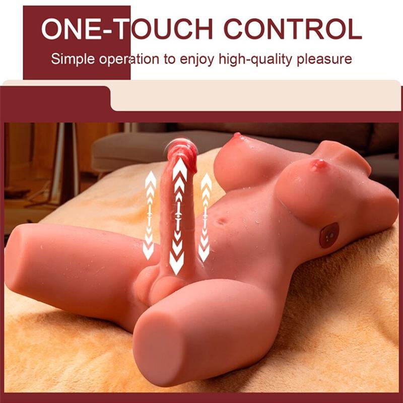 MIAH LADY BOY ŽENSKI TORSO Z DILDOM Z VIBRACIJO IN POTISKANJEM 55 CM