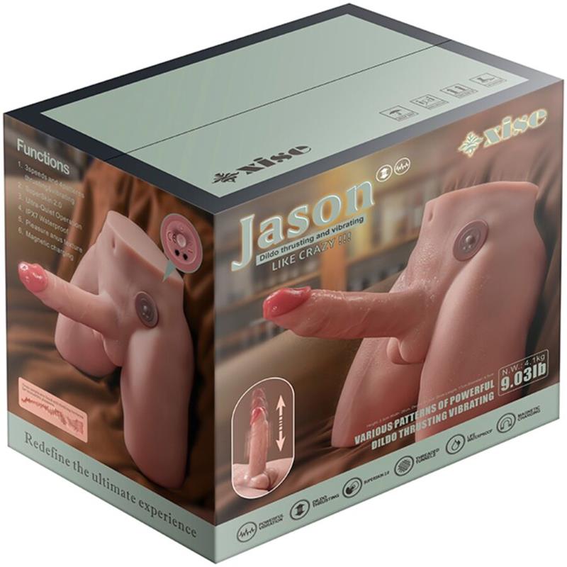 JASON REALISTIC DILDO MASTURBATOR WITH THRUSTING AND VIBRATION 17 CM