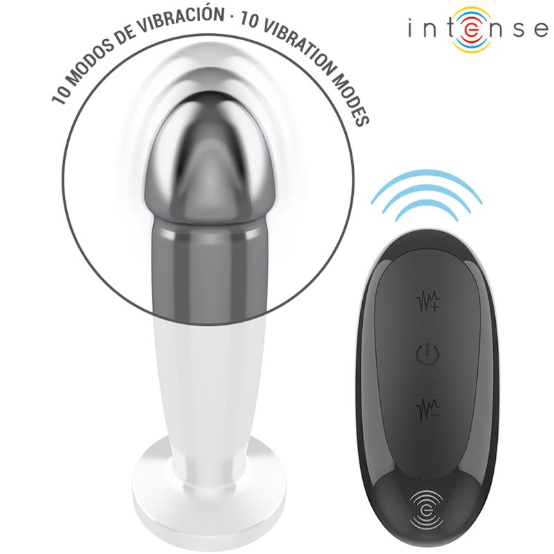 ANAL PLUG 10 VIBRATIONS METAL DILDO WITH REMOTE CONTROL M