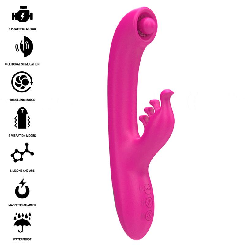 CHRISTINA MULTIFUNCTION RABBIT VIBRATOR 22.5 CM PINK
