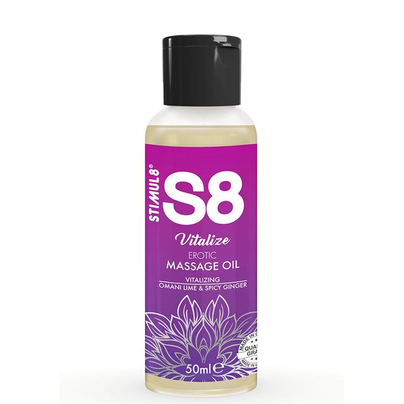 S8 VITALIZE EROTIC MASSAGE OIL LIME 50 ML