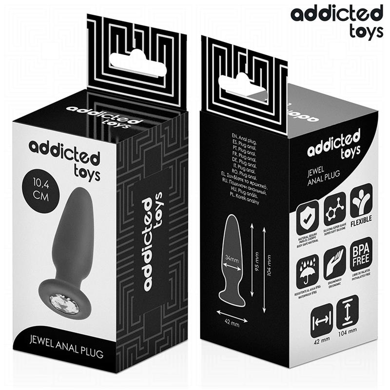 ANAL PLUG WITH JEWEL SILICONE SIZE M 10.4 CM