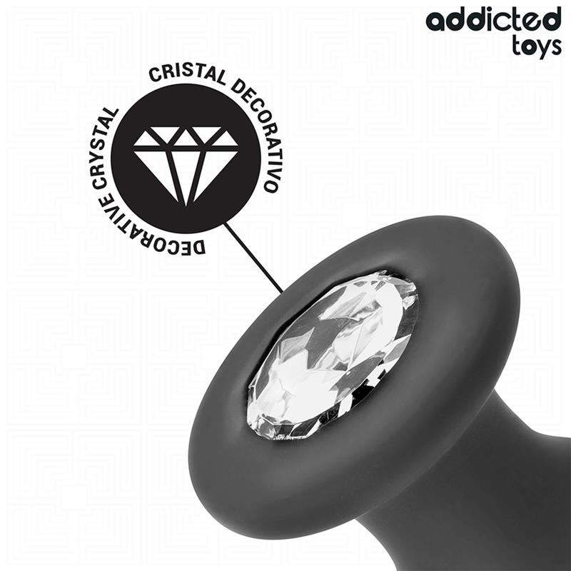 ANAL PLUG WITH JEWEL SILICONE SIZE M 10.4 CM