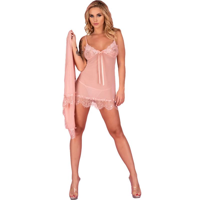 HYEONA 1710 BABYDOLL + THONG ROSE S