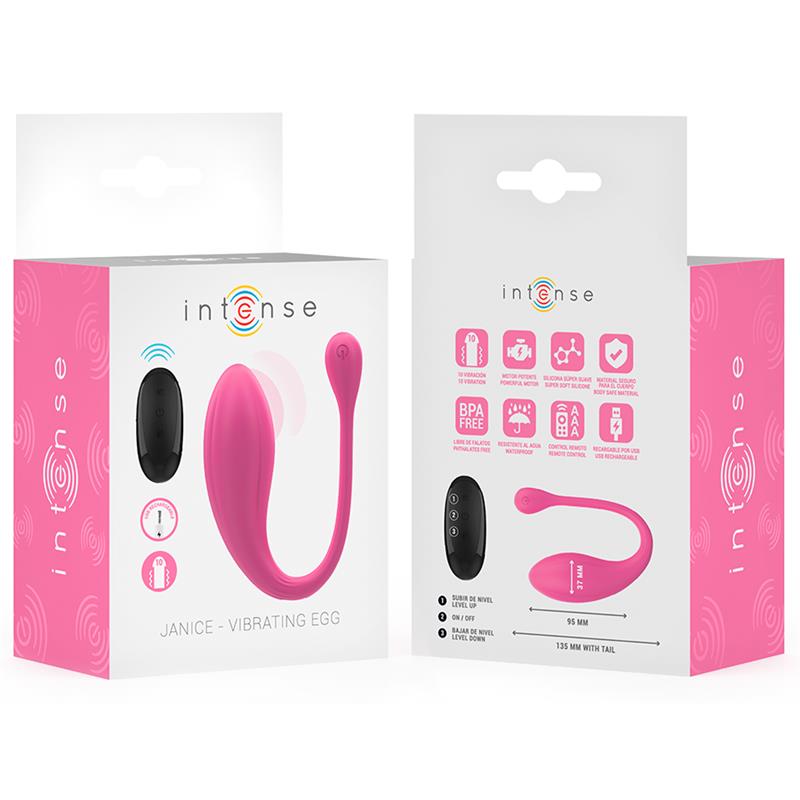 JANICE U VIBRATOR DOUBLE STIMULATION 10 VIBRATIONS PINK REMOTE CONTROL