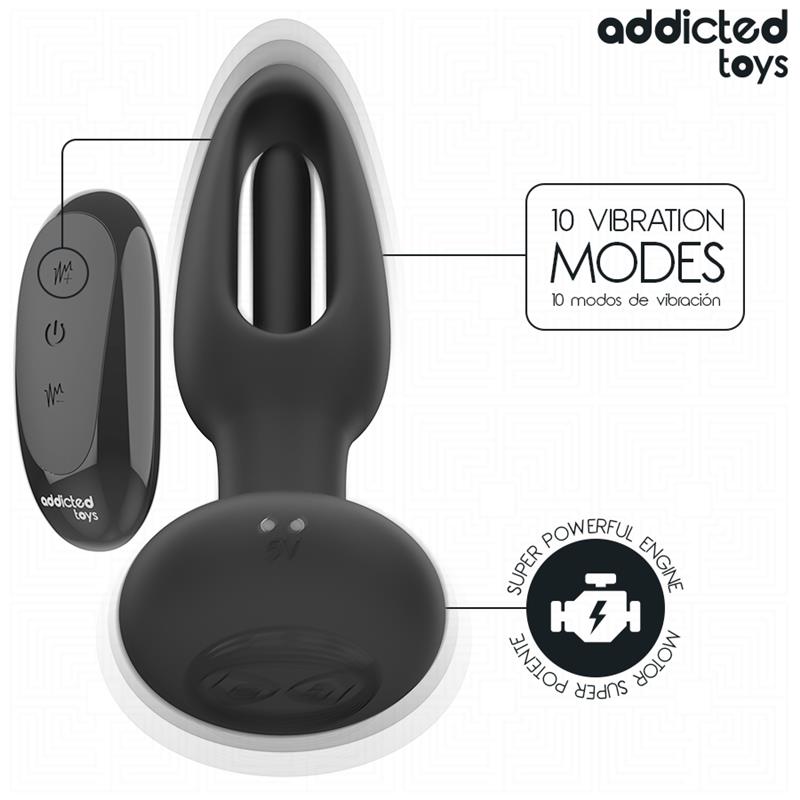 ANAL PLUG WITH VIBRATING TONGUE AND REMOTE CONTROL