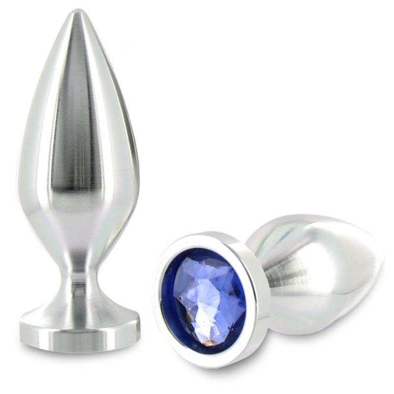 ANAL PLUG ALIMINUM COLOR CRYSTAL LARGE 10.16CM