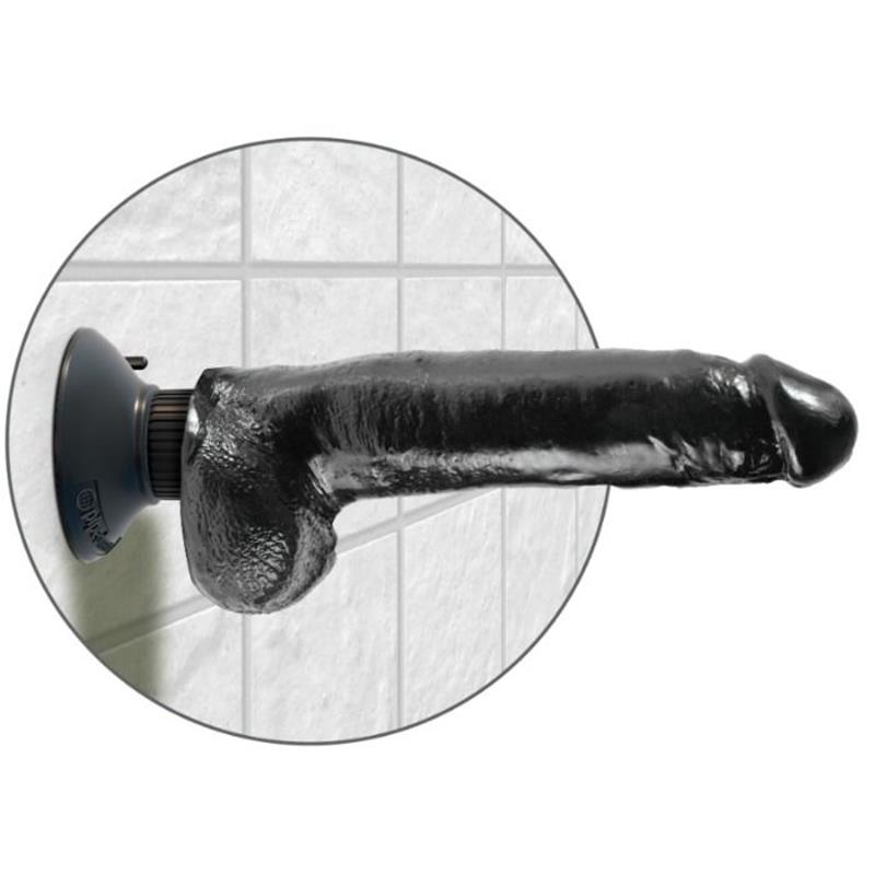 23 CM VIBRIRAJUĆI PENIS S JAJCIMA CRNI