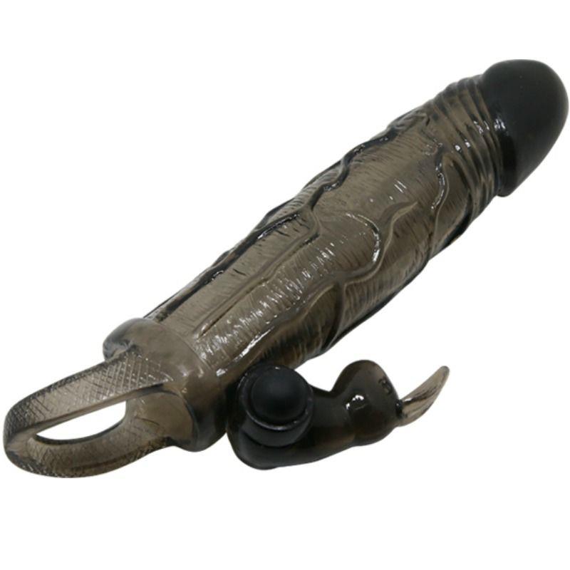 BRAVE MAN PENIS COVER WITH RABBIT BLACK 16.5 CM