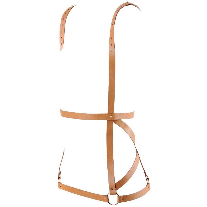 INDISCRETS MAZE HARNESS DRESS SHAPE BROWN