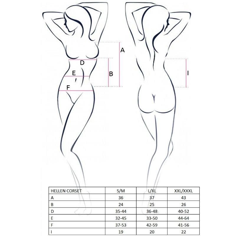 ŽENSKI HELLEN KORSET CRNI VELIČINA S/M